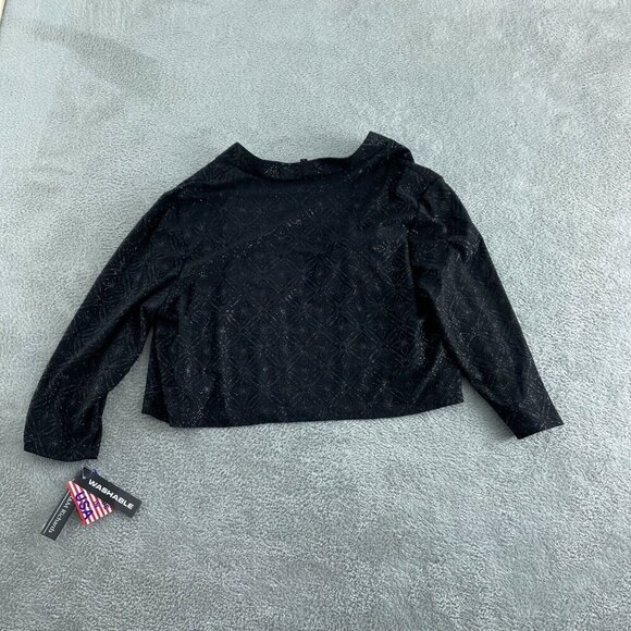 R&M Richards Womens Black Open-Front Jacket L Made In USA NWT 5665 - Picture 2 of 9